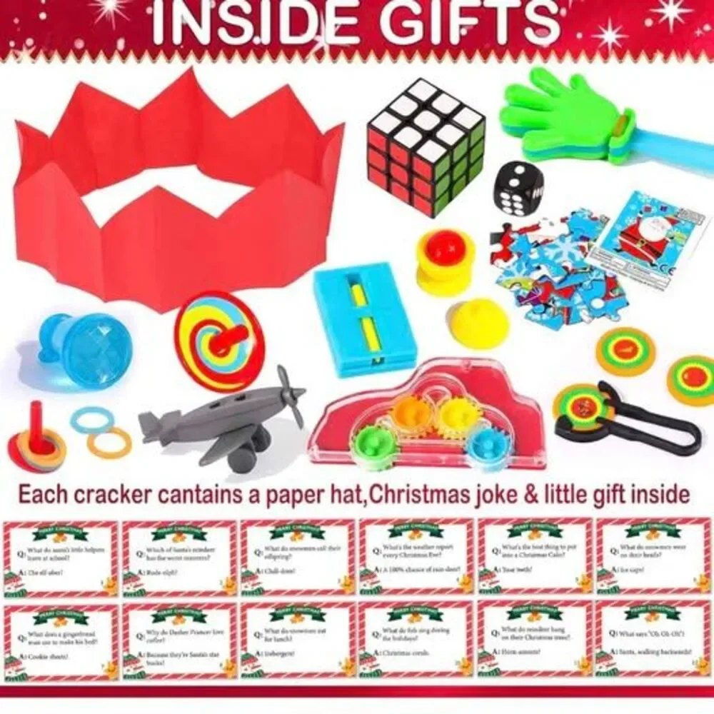 12 Pack Christmas No-Snap Party Table Favors, Christmas Party Supplies